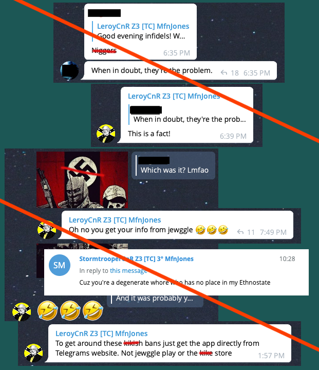 TJ Lemoine posts a lot of racist and antisemetic content on Telegram, these are screenshots of his posts.